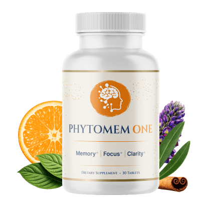 A bottle of Phytomem One, the dietary supplement reviewed on this page